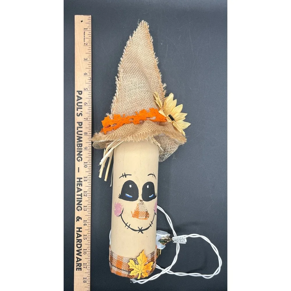 Light Up‎ Lamp Scarecrow Wine Bottle Fall Halloween Decor 16
